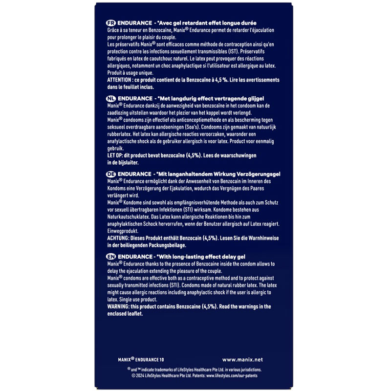 Aktverlängernde, feuchte Latex-Kondome Endurance