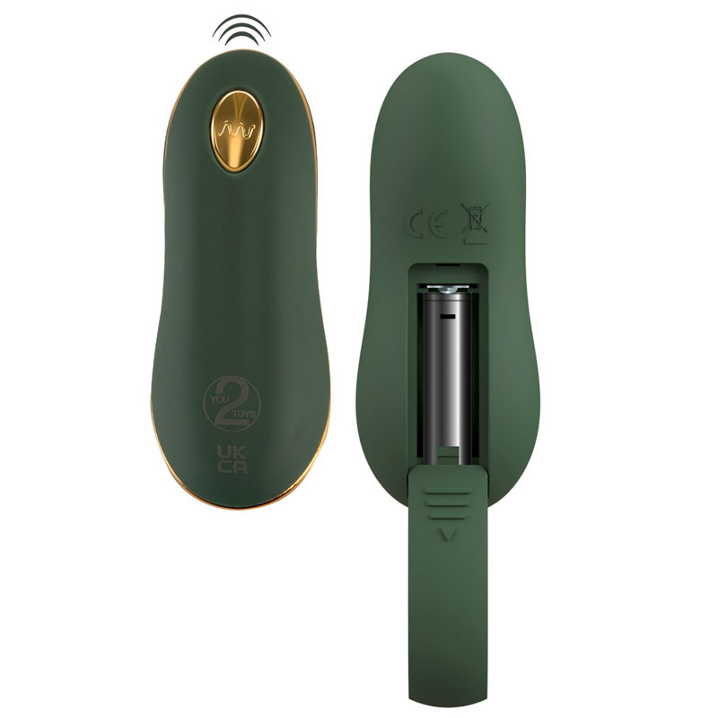 Luxuriöse Vibro-Liebeskugeln - das Batteriefach der Fernbedienung