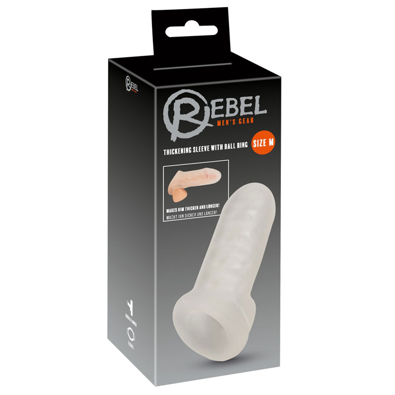 Verdickende Penismanschette mit Ballring in der Verpackung